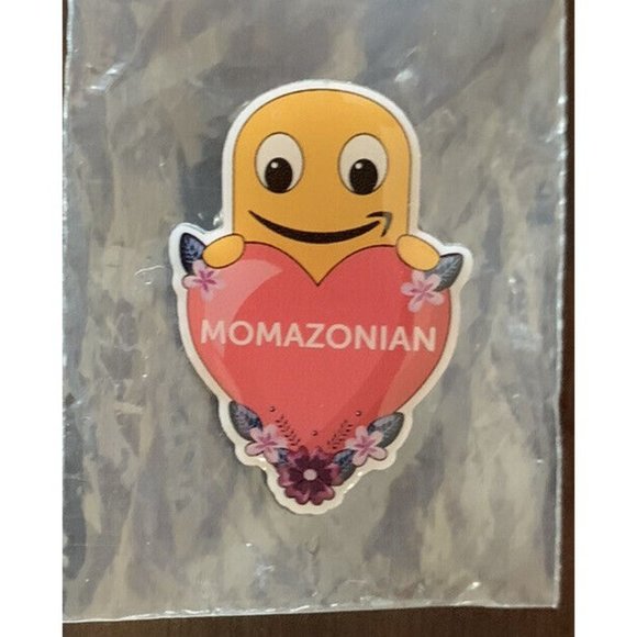 Peccy Employee Mothers Day Momazonian Heart Flowers Pin Collectible NEW - Picture 1 of 3